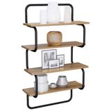 vidaXL 4-laags Wandplank Artisanaal eiken 80 x 24,5 x 104 cm