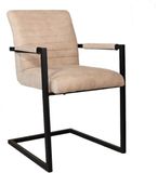 Lizzely Garden & Living Set Deal: 4 Eetkamerstoelen met armleuning, zand microvezel, Noor