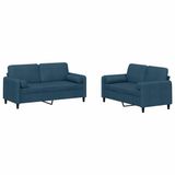VidaXL 2-delige Loungeset met kussens fluweel blauw