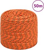 vidaXL Boottouw 10 mm 50 m polypropyleen oranje