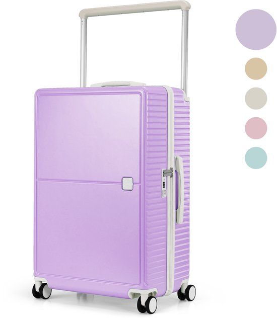 Skycases City Walker - Grote Reiskoffer 94L - Lichtgewicht & Sterk - 360° Spinner Wielen - Origineel TSA-slot - Trolley Inclusief Beschermhoes & Wetpouch - XL Rolkoffer Groot - 76 x 52 x 29 cm - Paars