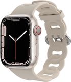 Strap-it Siliconen Smartwatch bandje - Geschikt voor Apple Watch - Beige