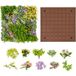 Coast Panneaux muraux avec plantes artificielles - lot de 2 - haie artificielle en 3D - mélange de 10 variétés de plantes - 50 x 50 cm - vert et marron