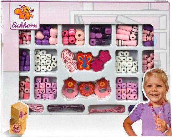 Eichhorn Wooden Bead Set Letters - Multi - 190 Pieces