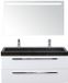 BES LED Seville Badmeubelset 120 cm - 2 Laden Wit Hoogglans - Wastafel Lucca Enkel met Sence Spiegel