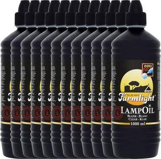Farmlight Lampenolie Blank - vloeibare paraffine - kindveilige dop - 12 flessen