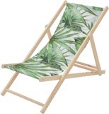 ECD Germany Houten Tuinstoel in Palmgroen en Wit