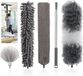 Marque générique Plumage télescopique microfibre - 5 pièces - dépoussiérant lavable pour rainures - balayette pliable - nettoyage efficace des coins - élimine la poussière sans effort échelle télescopique