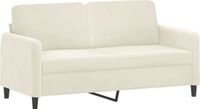 vidaXL Tweezitsbank 140 cm fluweel crèmekleurig