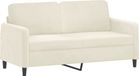 vidaXL Tweezitsbank 140 cm fluweel crèmekleurig