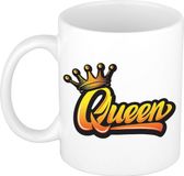 Bellatio Decorations Shoppartners Bv Koningsdag Queen met kroon mok wit - 300 ml