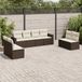 Prolenta Maison Exclusive - Tuinset voor in de tuin, 8-delig, met kussens, bruin, van polyrotan