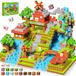 Solidchoice - Jeu de construction magnétique avec 150 pièces et figurines d'animaux