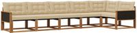 vidaXL Hoek loungeset 6-delig Acaciahout Natuurlijk en Beige