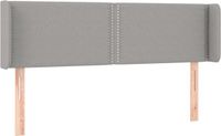 vidaXL Hoofdbord met randen 147x16x78/88 cm stof lichtgrijs