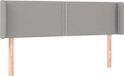 vidaXL Hoofdbord met randen 147x16x78/88 cm stof lichtgrijs