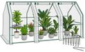 Mini serre - 270 x 90 x 90 cm - Wandelbaar - 3 ritsdeuren - PE-folie 135 g/m² - Wit