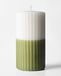 HEMA Bougie Pilier ⌀7 X 13 Cm Nervurée Ivoire-vert Foncé (vert)