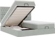 vidaXL Ottomanbed met matras en LED-verlichting, lichtgrijs, 160x200 cm, fluweel