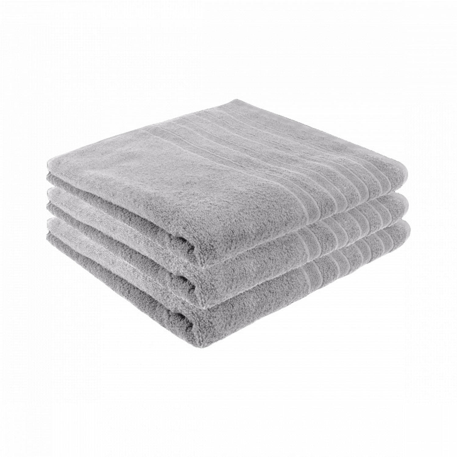 Pure4u Luxe Hotel Handdoek - Grijs - 3 stuks - 70x140cm - 550 g/m2