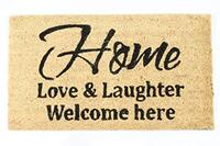 Lafinesse Decoratief Coir Ingang Deur Mat, Home, Love & Laughter, 70 cm x 40 cm
