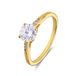 Lucardi Dames Zilveren goldplated ring met zirkonia