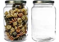 Viva-Haushaltswaren Inmaakpotten, set van 2, 1,7 liter, met schroefdop, voorraadglas, glazen pot incl. etiketten(goud)