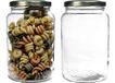 Viva-Haushaltswaren Inmaakpotten, set van 2, 1,7 liter, met schroefdop, voorraadglas, glazen pot incl. etiketten(goud)