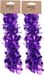 Inge-glas Inge Christmas Goods Spiraal kerstslingers - 2x - paars -folie - 750 cm- sterren -kerstboomslingers