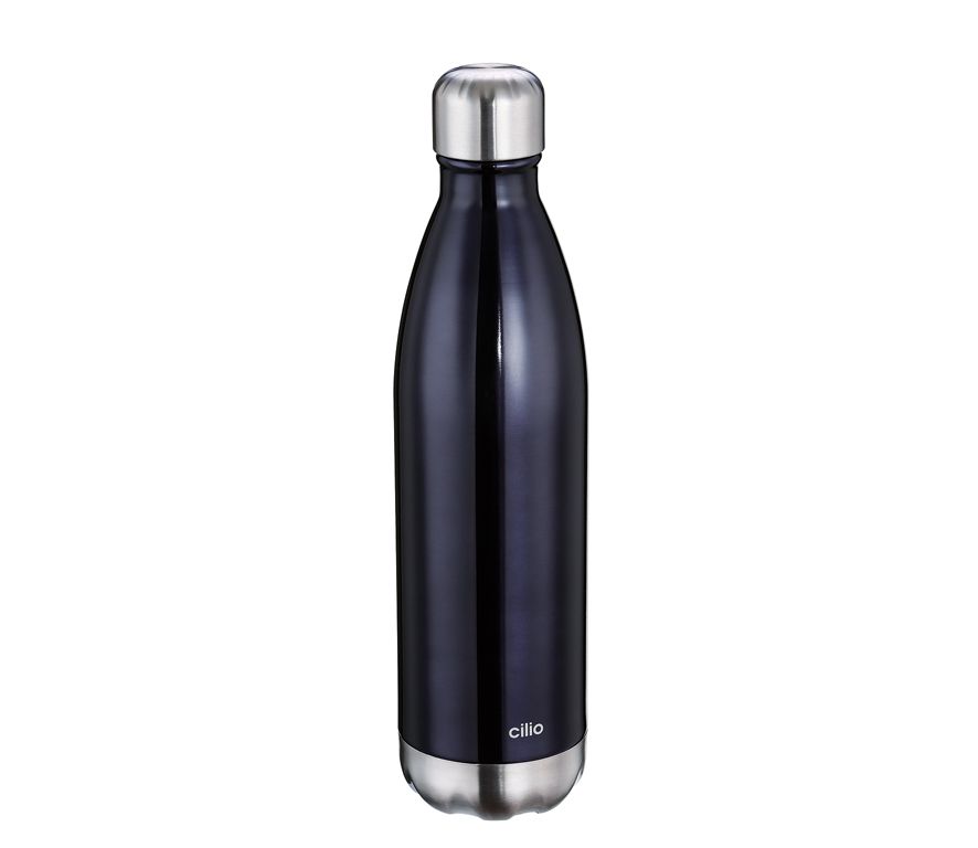 Cilio 543469 Drinkfles - 750 ml - Zwart/Roestvrijstaal