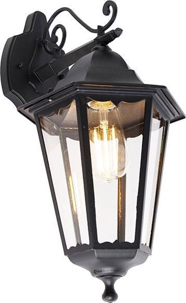 QAZQA New Orleans - Klassieke Wandlamp voor buiten - 1 lichts - Zwart