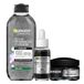 Garnier SkinActive Gel nettoyant micellaire, Sérum AHA+BHA anti-imperfections et Crème opaque Air Cream AHA+BHA au charbon, peau purifiée et unifiée, 400 ml + 30 ml + 50 ml