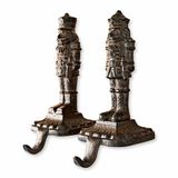 LOBERON Set de 2 crochets Decize marron antique