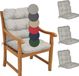 Beautissu Flair NL Set van 4 kussens voor buiten Lage Rug Grijs 100x50 cm
