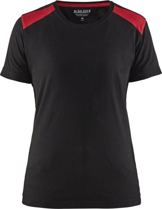 Blåkläder Dames T-shirt 3479-1042 - Zwart/Rood - XXL