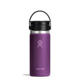 Hydro Flask Groot flexibel koffiedeksel van 473 ml, waterdicht, geïsoleerd, compatibel met bekerhouder, houdt dranken 24 uur koud en 12 uur warm, strandpruim