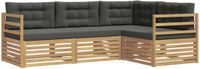 vidaXL Hoekbank 4-delig Polyester Wit/Antraciet
