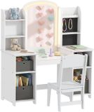 AIYAPLAY Ensemble de coiffeuse pour enfants - MDF - Blanc - 104x40x112cm