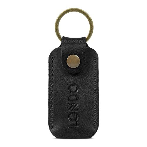 Londo Real Leather Case with Keychain for Ledger Nano S Bitcoin Wallet Unisex (Black)