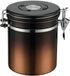 Unyqoos Récipient à café en acier inoxydable avec suivi de date et valve CO2 1500 ml Cuivre-noir