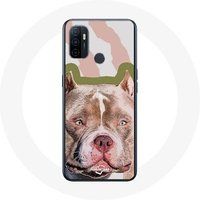 Maniacase Etui voor Oppo A53 Pitbull hond bruin