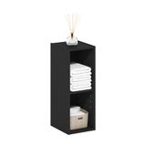 Furinno Fulda 2-laags ruimtebesparende opbergplank, boekenkast, 20 cm breed, zwart hout