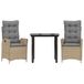 vidaXL Ensemble de jardin 5 pièces avec coussins, beige, polyrotin