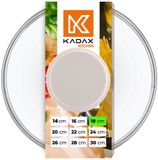 KADAX Glazen Deksel Met Siliconen Handvat - Beige