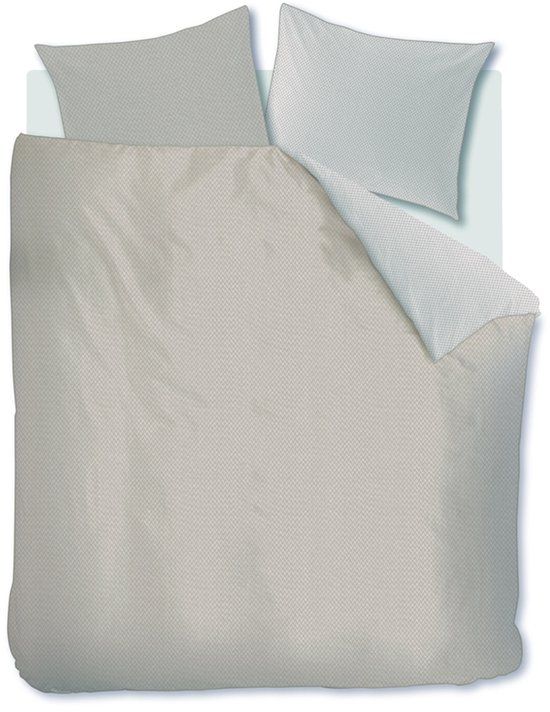 Riviera Maison Emery Dekbedovertrek Eenpersoons 140x200 cm Beige Katoen