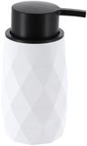 Tendance Zeeppompje/dispenser Diamond - wit - kunststof - 6 x 15 cm