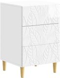 vidaXL Nachtkastje Hoogglans Wit 43 x 39,5 x 66,5 cm Bewerkt hout