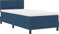 vidaXL Boxspringbed met LED-verlichting, blauw, 100 x 200 cm, gestoffeerd