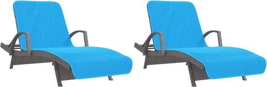 vidaXL Strandhanddoeken - 2 stuks - 400 g/m² - 75x200 cm - Katoen/Polyester - Turquoise