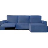 ECOMMERC3 Bankhoes voor chaise longue, kort hoekdeel rechts, met ontspanning, blauw, bi-elastisch, ademend en eenvoudig aan te brengen, met schuimstoffen en elastieken
